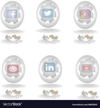 Egg shell social media icon set vector image