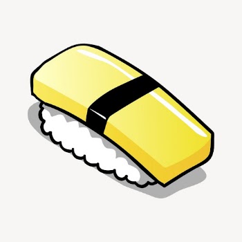 Egg sushi sticker, Japanese food | Free Vector - rawpixel
