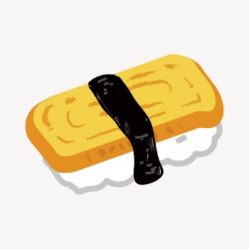 Egg sushi sticker, Japanese food | Free Vector - rawpixel