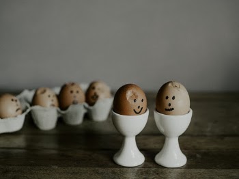 Eggs Placed On Ceramic Stand