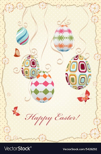 Eggs with butterflies vector image