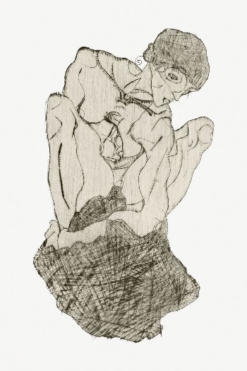 Egon Schiele&rsquo;s naked woman clipart, | Free PSD Illustration - rawpixel