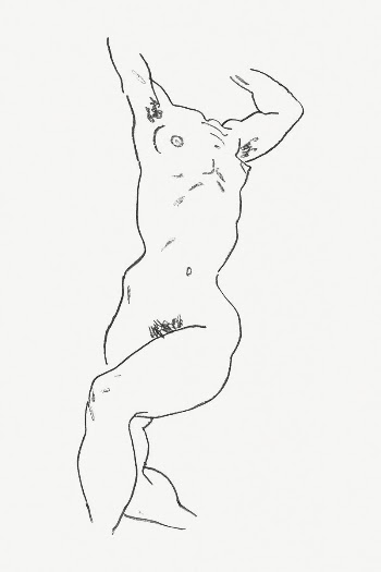 Egon Schiele&rsquo;s Torso of a Nude | Free PSD Illustration - rawpixel