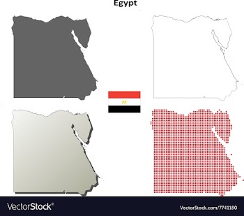 Egypt outline map set vector image