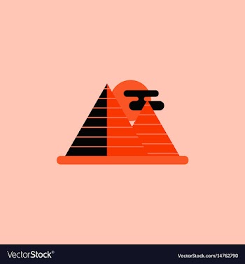 Egypt pyramids and sun vector image