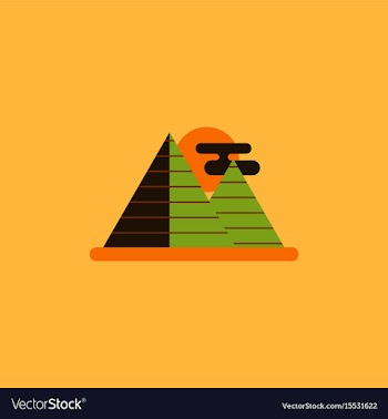 Egypt pyramids and sun vector image