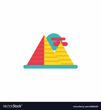 Egypt pyramids and sun vector image