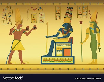 egyptian concept with paintings on the wall