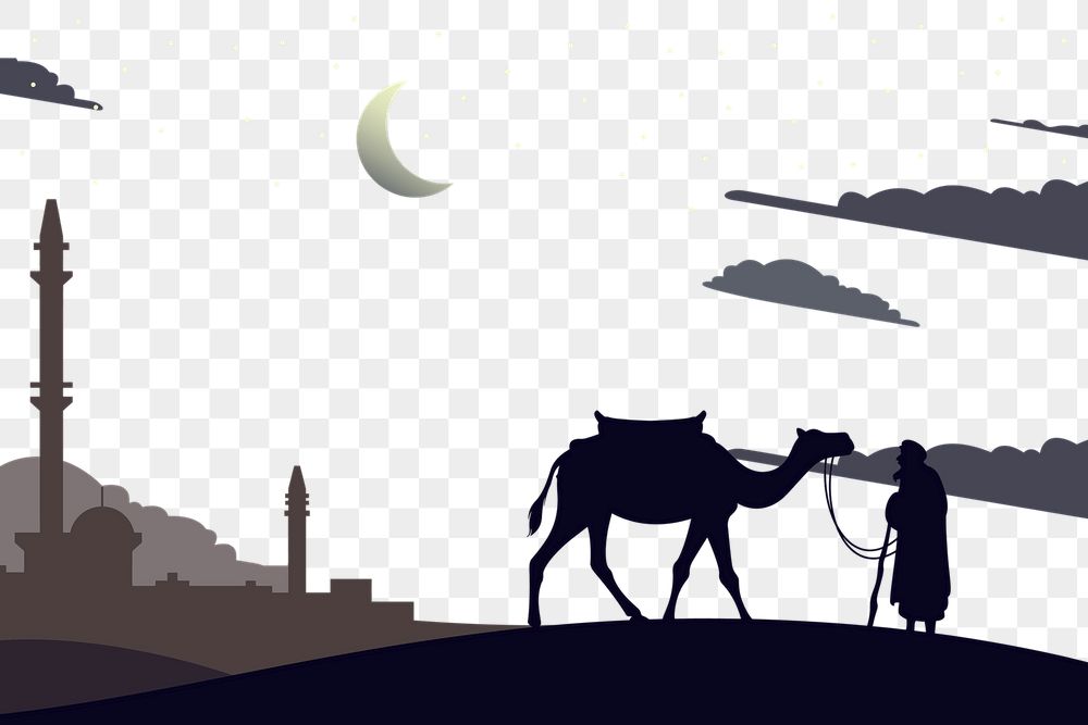 Egyptian desert png border, silhouette | Free PNG - rawpixel