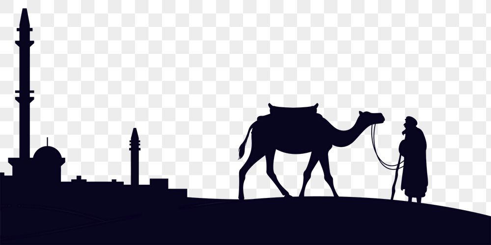 Egyptian desert png border, silhouette | Free PNG - rawpixel