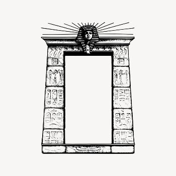 Egyptian frame collage element, drawing | Free Vector Illustration - rawpixel