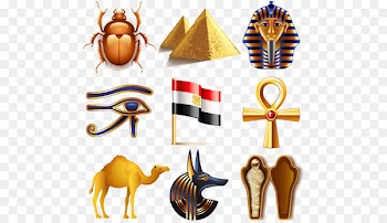 Egyptian pyramids Ancient Egypt Pharaoh Horus Mummy - Countries with national flags icon vector material characteristics, 