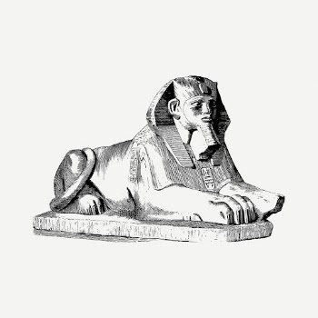 Egyptian Sphinx statue drawing, vintage | Free PSD - rawpixel