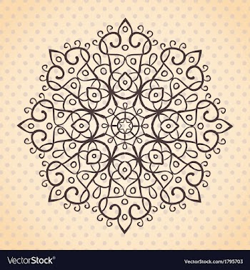 Ehtnic lace round element vector image