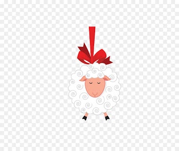 Eid al-Adha Holiday Tabrik Muharram Sacrifice - Vector white hanging lamb animals 