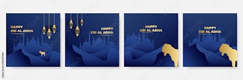 Eid Al Adha Mubarak Background. Eid al adha mubarak bakrid festival with goat and mosque. Islamic design illustration concept for Happy eid al adha or sacrifice celebration event with people character
