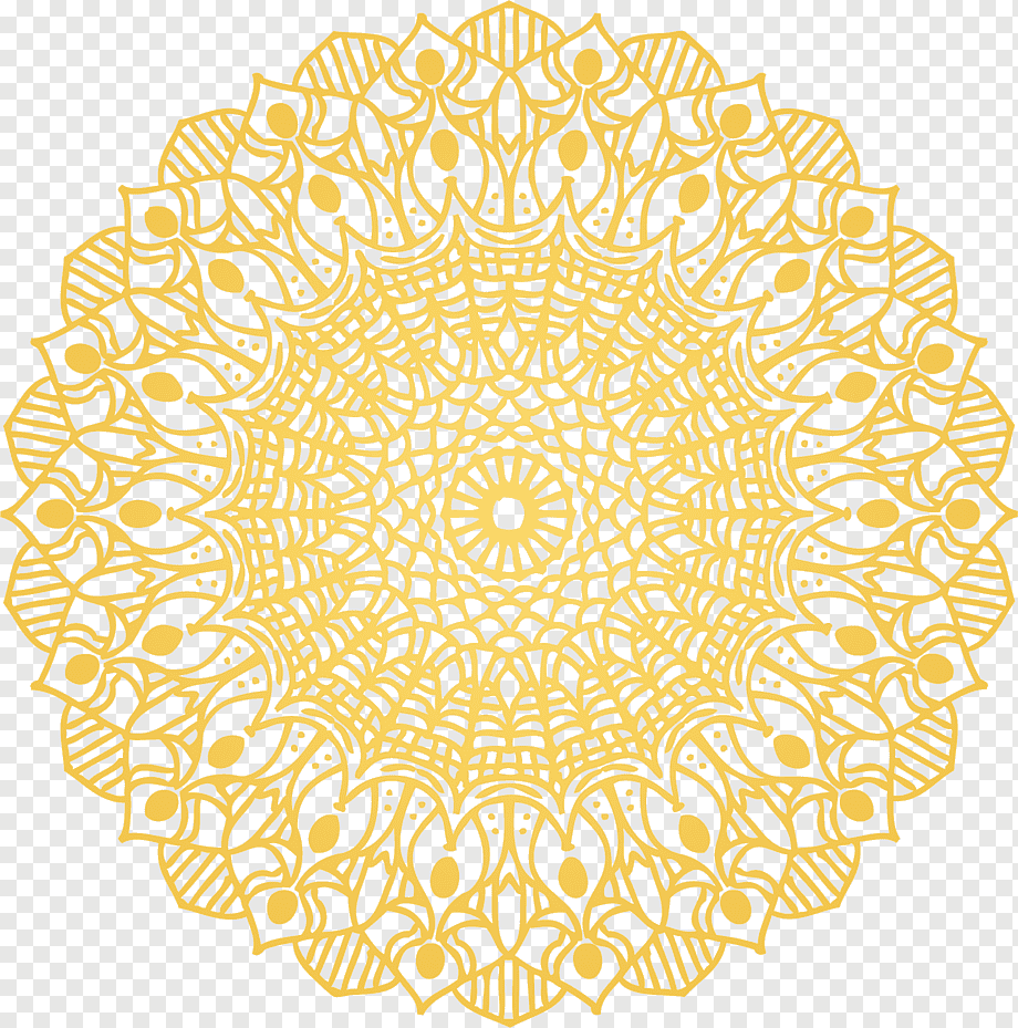 Eid al-Fitr Eid Mubarak Eid al-Adha, Yellow festival of Eid al Fitr, yellow mandala artwork, textile, symmetry, eid Aladha png