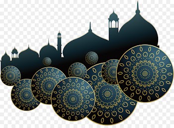 Eid al-Fitr Eid Mubarak Islam Illustration - Dark blue church Poster 