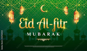 Eid al-fitr mubarak horizontal banner
