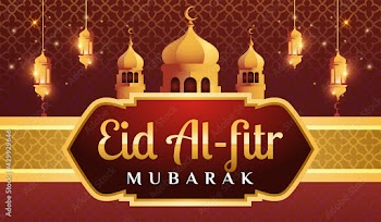 Eid al-fitr mubarak horizontal banner