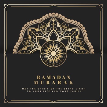 Eid mubarak card with mandala pattern background