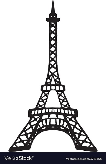Eifel Paris black white black-white print vector image