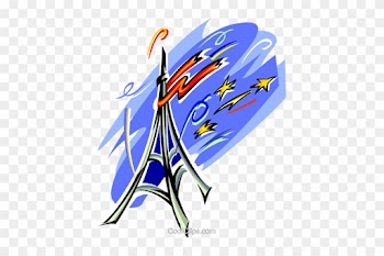 Eiffel Tower And Fire Works Royalty Free Vector Clip - College Graduation Invitations