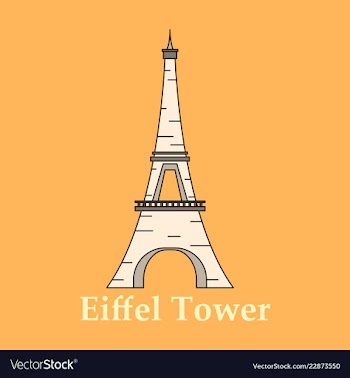 Eiffel tower architecture from paris france vector image