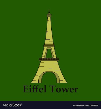 Eiffel tower architecture from paris france vector image