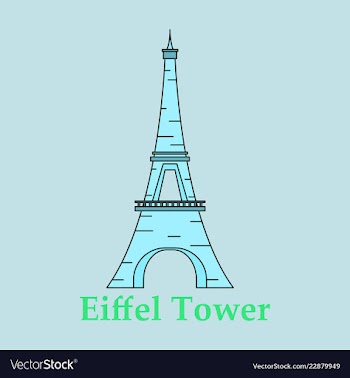Eiffel tower architecture from paris france vector image