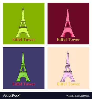 Eiffel tower architecture from paris france vector image