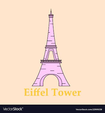 Eiffel tower architecture from paris france vector image