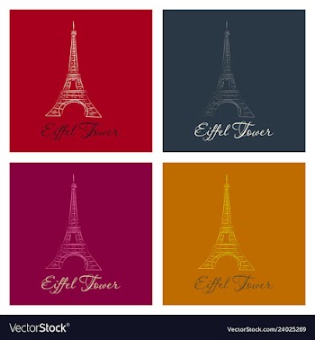 Eiffel tower architecture from paris france vector image