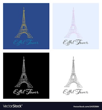 Eiffel tower architecture from paris france vector image