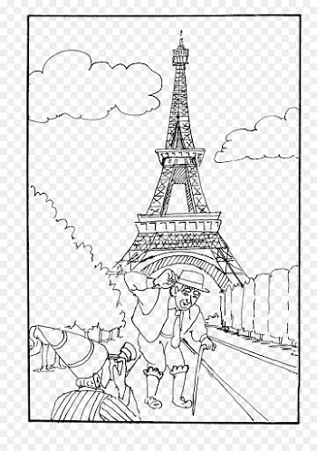 Eiffel Tower, Coloring Book, Drawing, White, Line Art PNG