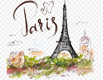 Eiffel Tower Drawing Illustration - Hand-painted Eiffel Tower 