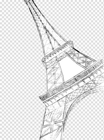 Eiffel Tower Drawing Line art Sketch, eiffel tower transparent background PNG clipart