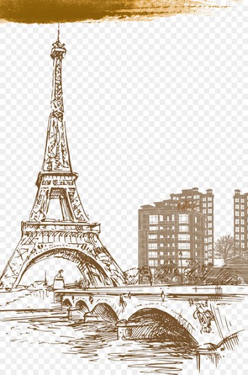 Eiffel Tower Icon - Hand-painted Paris building material background 