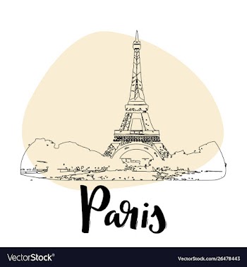 eiffel tower in paris france simple sketch