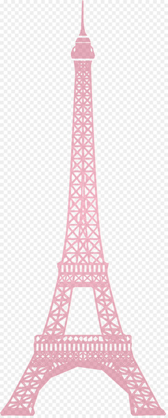 Eiffel Tower Monument Wall decal - Pink Eiffel Tower silhouette vector 