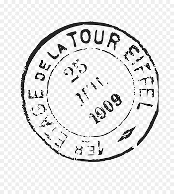 Eiffel Tower Postmark Rubber stamp Clip art - postmark stamp 