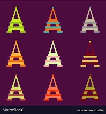 Eiffel tower set vector image