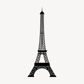 Eiffel Tower  silhouette clipart, | Free Vector - rawpixel