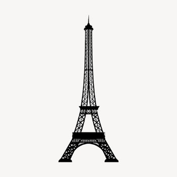 Eiffel Tower silhouette collage element, | Free PSD - rawpixel