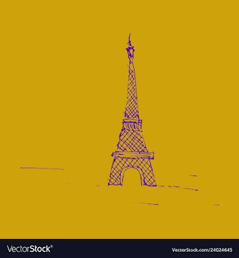 Eiffel tower sketch style old engraving vector image