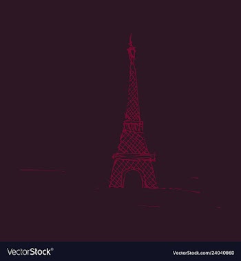 Eiffel tower sketch style old engraving vector image