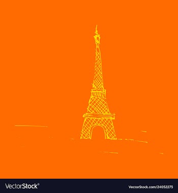 Eiffel tower sketch style old engraving vector image