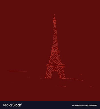Eiffel tower sketch style old engraving vector image