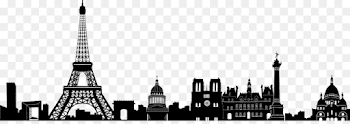 Eiffel Tower Skyline Silhouette Illustration - Paris PNG Image png ...
