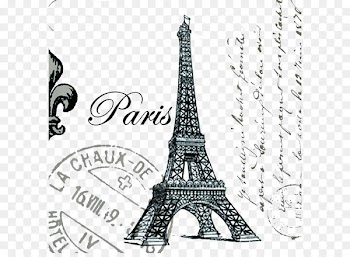 Eiffel Tower Throw pillow Cushion Couch - Eiffel Tower Stamp 